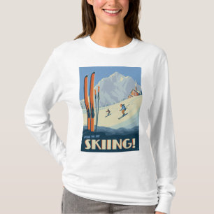 Camiseta Passar a Vintagem de Esqui do Dia