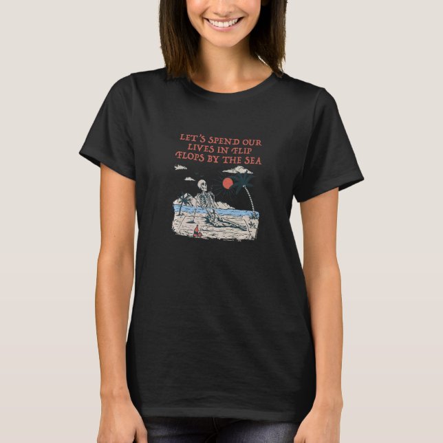 Camiseta Passar Vidas Em Chinelos Pelo Sea Beach Summer (Frente)