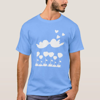 Camiseta passarinho animais natureza flores família