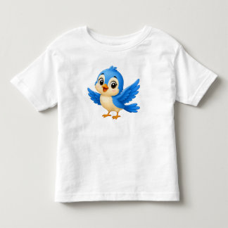Camiseta Passarinho Azul de Desenho Animado Fofo - Feliz Pa