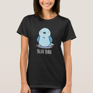 Camiseta Passarinho Azul Piada Animal Engraçada Fundo Escur