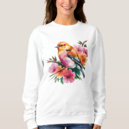 Camiseta Passarinho Flor de Rosa