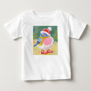 Camiseta Passarinho fofo com botas vermelhas e chapéu de Pa
