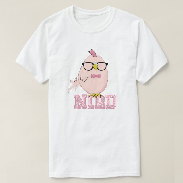 Camiseta Passarinho Geek Rosa Fofo (Frente do Design)