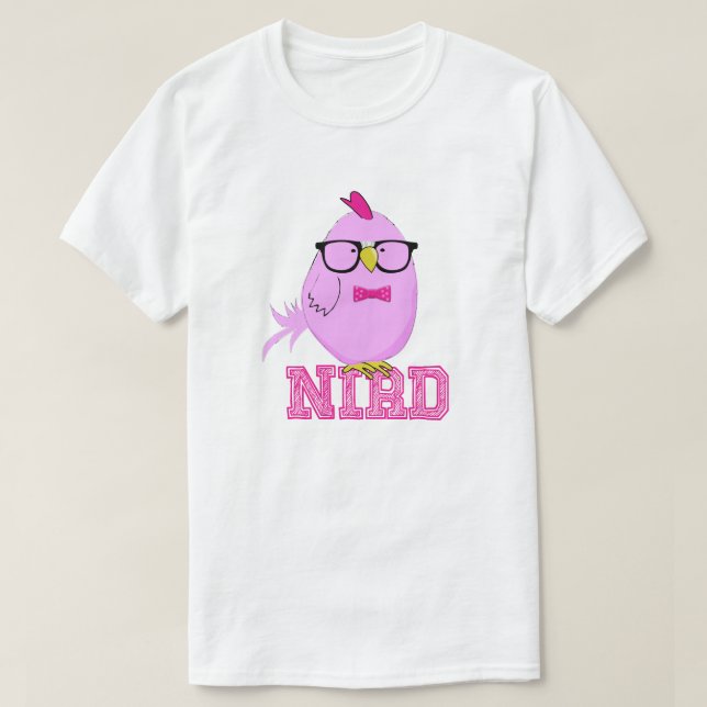 Camiseta Passarinho Geek Roxo Fofo (Frente do Design)