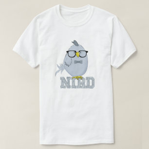 Camiseta Passarinho Nerd Fofo Passarinho Azul com Óculos