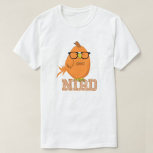 Camiseta Passarinho Nerd Laranja Fofo