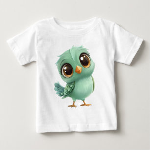 Camiseta Passarinho Verde Chibi – Desenho Animado Fofo para
