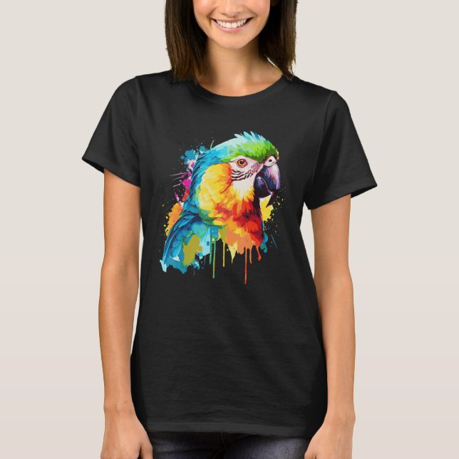 Camiseta Pássaro 1 Colorido Vermelho-Vidro (Frente)