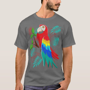 Camiseta Pássaro a observar papagaio-de-macaco-pássaro trop