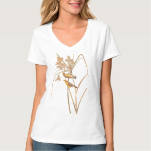 Camiseta Pássaro Amarelo Audubon da Prairie Warbler