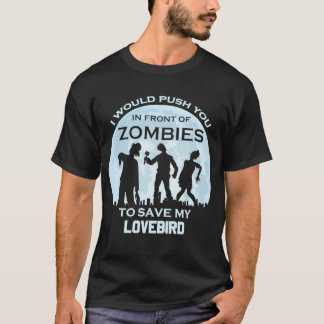 Camiseta Pássaro Amoroso de Estimação de Halloween Zumbi