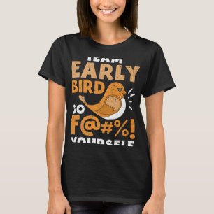 Camiseta Pássaro Antecipado Odeio Pessoas De Manhã