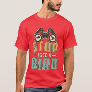 Camiseta Pássaro Assistindo Retro Parar Eu Vejo Uma Fundiçã