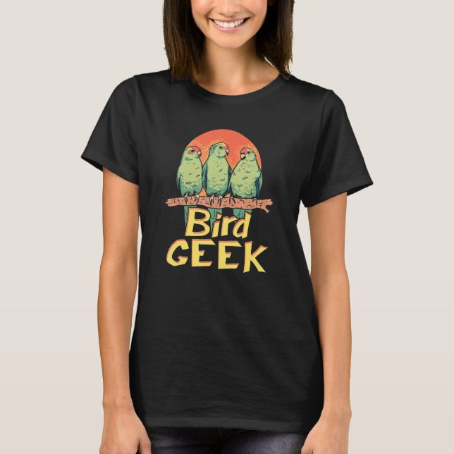 Camiseta Pássaro Ave Assistindo Zookeeper Ave Geek de Pássa (Frente)