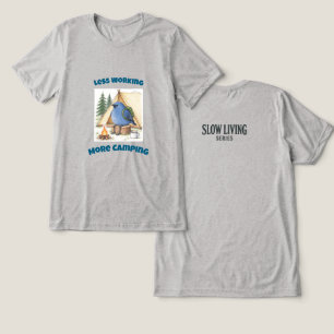 Camiseta Pássaro Azul Desenhado à Mão Divertido Menos Traba