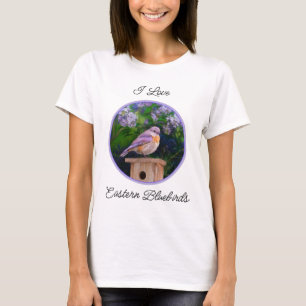 Camiseta Pássaro-azul-do-leste na Neve - Fotografia Origina