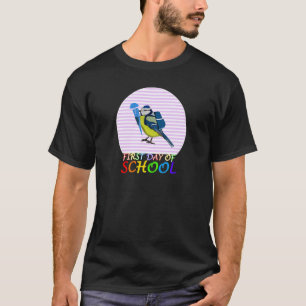 Camiseta Pássaro Azul do Titundal Primeiro Dia da Escola Pr