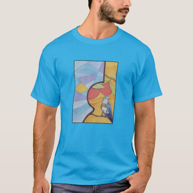 Camiseta Pássaro azul e Bluesong de laranjas (Frente)
