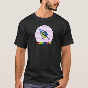 Camiseta Pássaro Azul No Primeiro Dia Na Pássaro Da Escola