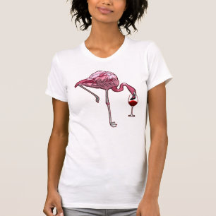 Camiseta Pássaro Bebendo Flamingo