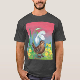 Camiseta Pássaro Branca de Neve na Primavera Illustração fu