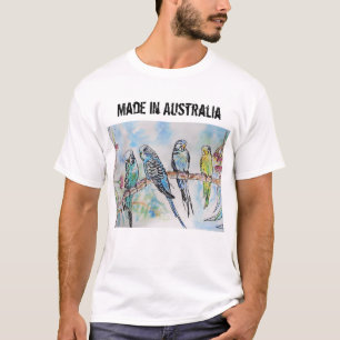 Camiseta Pássaro Budgerigar Ortográfico feito na Austrália