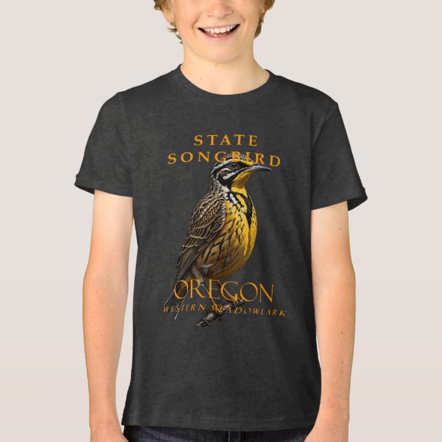 Camiseta Pássaro Canoro do Território de Oregon O Western M (Frente)