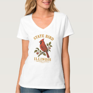 Camiseta Pássaro Canoro Escarlate de Illinois
