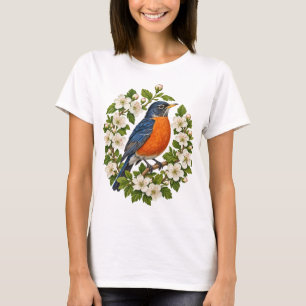 Camiseta Pássaro Cantor Jardim MO Hawthorn