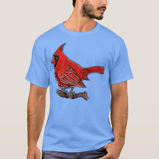 Camiseta Pássaro Cardeal Vermelho
