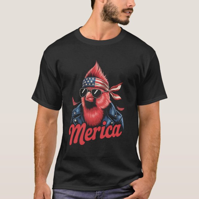 Camiseta Pássaro cardinal do norte Óculos de sol amante de  (Frente)