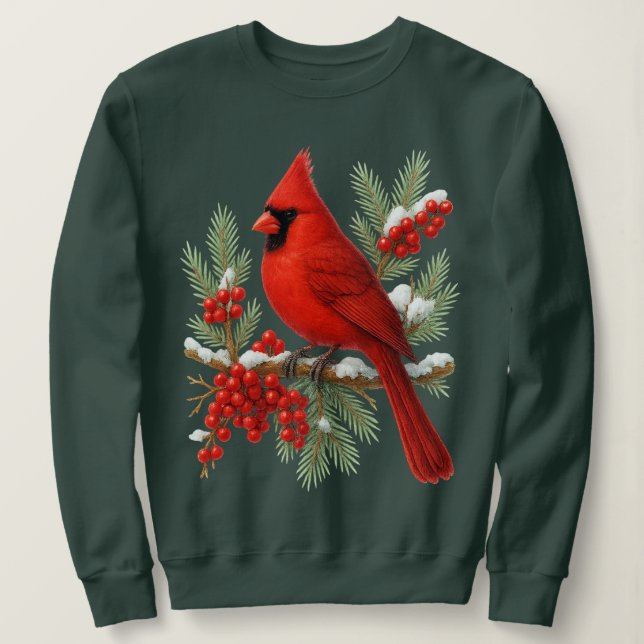 Camiseta Pássaro Cardinal Vermelho Antigo | Clássico Pássar (Frente do Design)