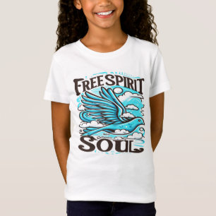 Camiseta Pássaro Céu com Espírito Livre e Alma