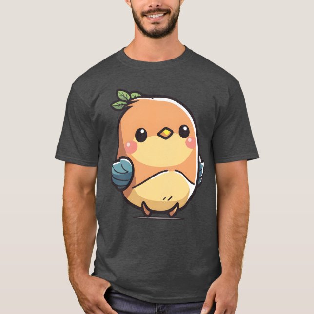 Camiseta Pássaro charmoso A Design doce e doce (Frente)