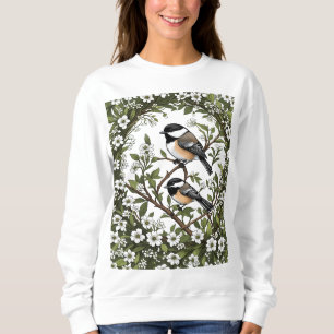 Camiseta Pássaro Chickadee de Casca de Casca Negra e Mayf M