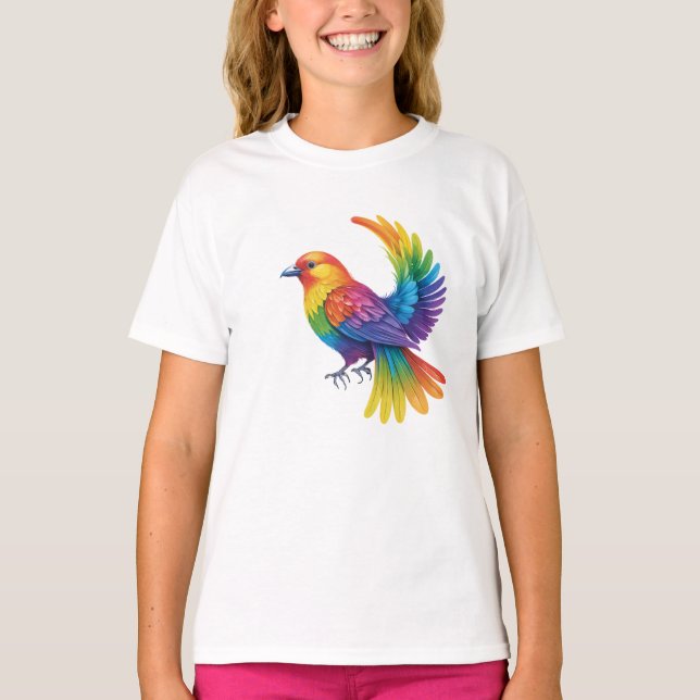 Camiseta Pássaro Colorido (Frente)