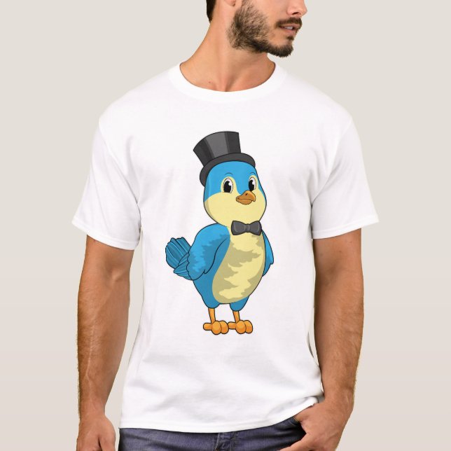 Camiseta Pássaro como Noivo com Laço (Frente)