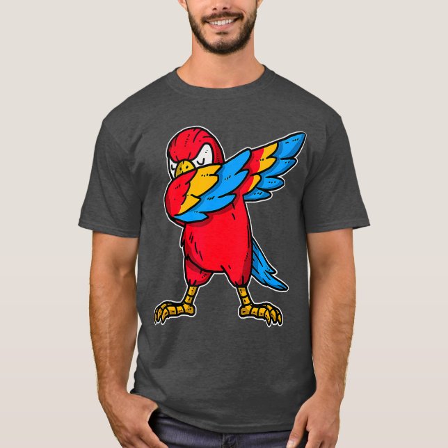 Camiseta Pássaro da Cockatoia Engraçado Dabbing Parrot Dab  (Frente)