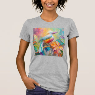 Camiseta Pássaro da fantasia vermelho-rosa-bico