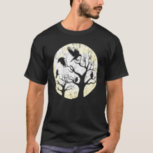 Camiseta Pássaro da Floresta Animal Gótica Raven Creepy Nig