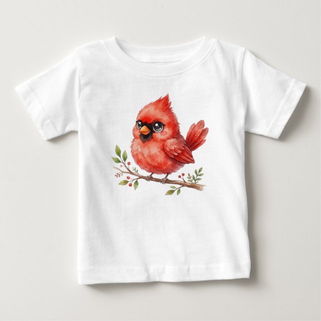 Camiseta Pássaro da Floresta-Cardinal Fofo (Frente)