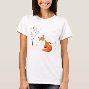 Camiseta Pássaro da Raposa Minimalista da Paz na Terra