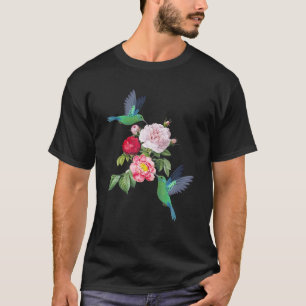 Camiseta Pássaro das Flores Hummingbird Árvore Grafia Pá