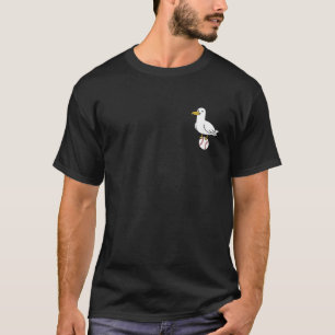 Camiseta Pássaro de beisebol engraçado Gaivota segurando be