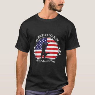 Camiseta Pássaro de Caça Clássico de Bandeira Americana Pat