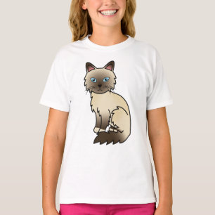 Camiseta Pássaro de Chocolate / Gato de Cartoon de Gato de 