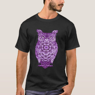 Camiseta Pássaro De Coruja Roxa Gráfico Para Hoodie De Coru