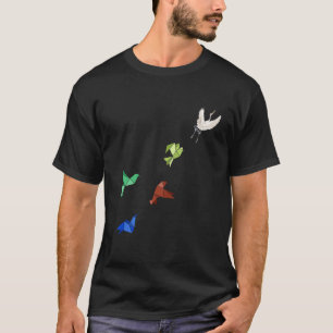 Camiseta Pássaro de Cultura Japonês com Folha de Papel Orig