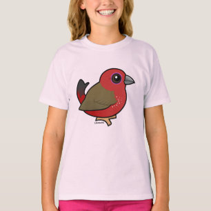 Camiseta Pássaro de desenho animado africano Firefinch